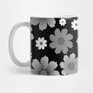 Black and white flower pattern Mug